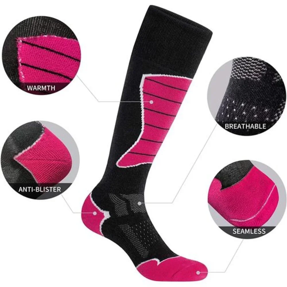 3 Pack Women's Ski Socks for Skiing Snowboarding Warm Winter Thermal Socks